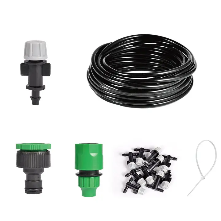 Sistema de enfriamiento por nebulización de riego por goteo de flujo Mini para jardín y hogar con boquilla de niebla para plantas y flores - 1