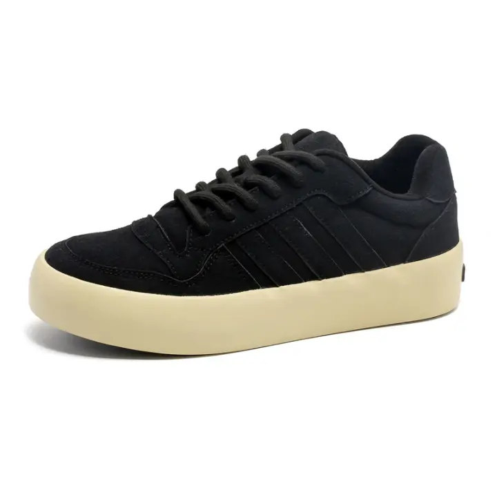 Zapatillas casuales de moda para hombre, estilo literario juvenil, zapatos negros sin cordones, zapatos de nicho con suela gruesa. - 1