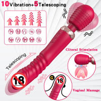 Vibrador de Dildos Telescópico de Silicona Tamaño Grande Tres Motores Masajeador de Couple - details 10