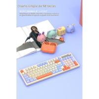 El nuevo K98 teclado bluetooth inalámbrico recargable sensación mecánica hombres y mujeres ordenador tableta oficina juego luminoso - details 10