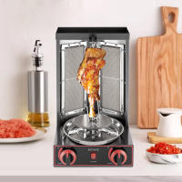 Máquina Shawarma Vertical de Gas Doner Kebab Grill giroscopio asador horno carne asador con 2 quemadores para cocina comercial de restaurante en casa - details 0