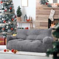 Sillon Puff con relleno incluido, sofás de dos plazas con asas portátiles, sillas de salón ergonómicas, puf interior para sala de estar, dormitorio, sala de juegos, beige - details 12