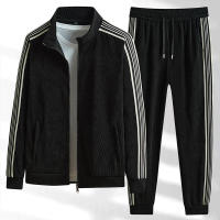 Sandalias casuales de manga larga para hombre, conjunto de 2 piezas con ropa deportiva completa para correr - details 1