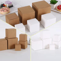Caja de Papel Kraft para embalaje de 20 piezas, caja cuadrada de cartón blanco para joyería, Dulces, galletas, fiesta de cumpleaños, decoración de boda - details 1