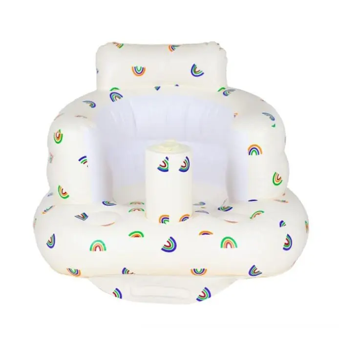 Taburete de baño y ducha portátil para bebés, Silla de aprendizaje resistente a caídas, Sofá hinchable para bebés - 1