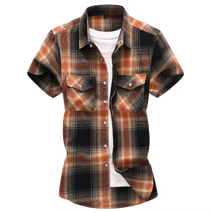 Camisas informales a cuadros para hombre, camisas clásicas de manga corta, camisas de vestir a la moda, 7XL, novedad de verano - 1