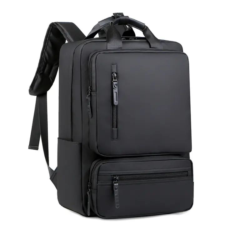 Mochila multifuncional para ordenador portátil de 15,6 pulgadas, hombre de negocios de viaje para morral, resistente al agua, color negro, para estudiante - 1