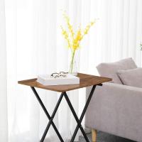 Mesa Plegable Ajustable de Altura Estilo Rústico Marrón Ideal para Sofá y Escritorio Portátil - details 5