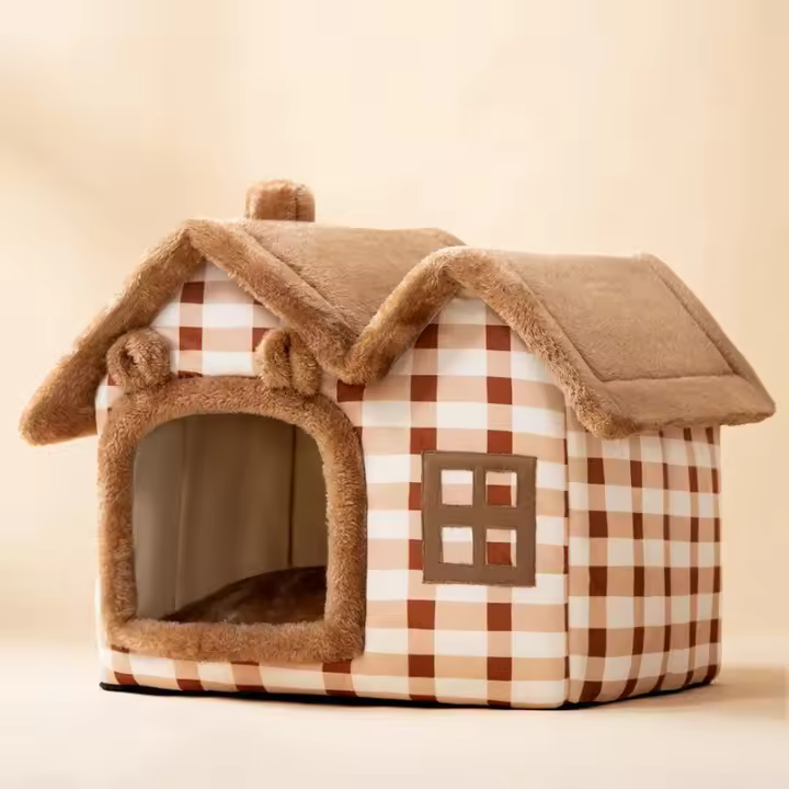 Casa plegable para gatos, cama cálida de invierno para Chihuahua, cesta para gatos para perros pequeños, esterilla suave y cálida para perrera, casa para cachorros, sueño profundo - 1