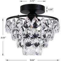 Lámpara De Techo De Cristal Pequeña, Moderna Lámpara De Techo De Cristal Para Pasillo, Accesorios De Iluminación De Techo, Lámpara De Montaje Empotrado Para Dormitorio, Salón (Plata) - details 10