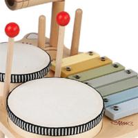 Juego de tambor de madera para niños pequeños, mesa de música de percusión para principiantes, estante de tambor para niños - details 5