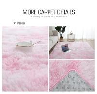 Alfombra Gris para Sala de Estar Alfombra de Peluche para Dormitorio Alfombras Suaves de Terciopelo para Decoración del Hogar Alfombra Antideslizante para Habitación de Niños - details 2