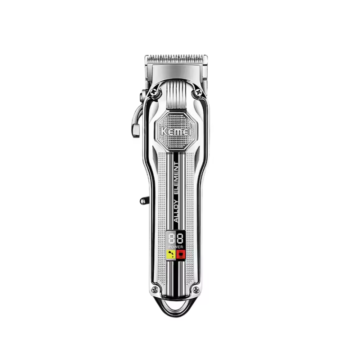 Kemei-cortadora de pelo profesional para hombre, máquina eléctrica de Metal, recargable, potente - 1