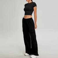 Camisetas deportivas informales y versátiles para mujer, camisetas ajustadas de secado rápido para correr, ropa de Yoga, Camiseta deportiva transpirable de manga corta para gimnasio - details 12