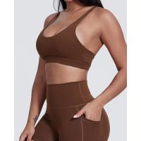 Sujetador deportivo sin costuras para mujer, espalda cruzada, alta elasticidad, camiseta sin mangas para Fitness, Yoga, gimnasio - details 4