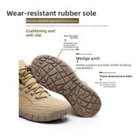 Zapatos de senderismo al aire libre para hombres y mujeres de piel de vaca, zapatos de viaje antideslizantes e impermeables, botas de desierto y zapatos de trabajo - details 3