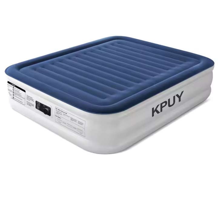 KPUY Cama con colchón de aire, colchón inflable con bomba incorporada, cama inflable plegable para invitados autoinflable, colchón inflable para acampar o casa - 1