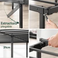Caleb Somier 135 x 190 cm - Altura 36 cm con Almacenamiento bajo la Cama - Estructura de Acero Plegable - Negro - details 4