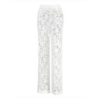 Pantalones acampanados de diseño hueco de moda de cintura alta para mujer - details 1