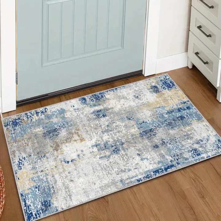 Alfombra De Área De Sala De Estar Bohemia, Pequeña Alfombra De Entrada Para Puerta, Antideslizante, Lavable, 1 unidad - 1