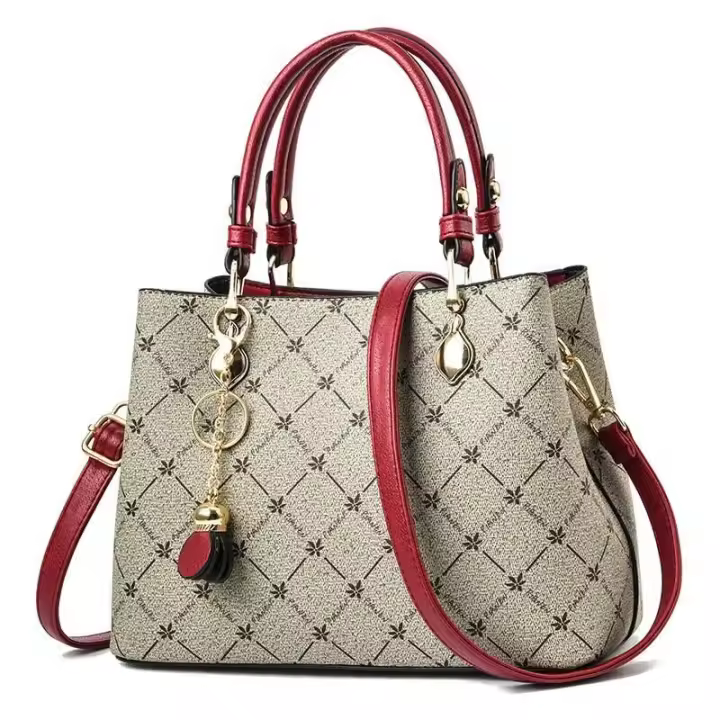Bolso decorativo estampado a la moda, bandolera de hombro elegante de mediana edad con temperamento retro, mochila de lujo de alta gama - 1