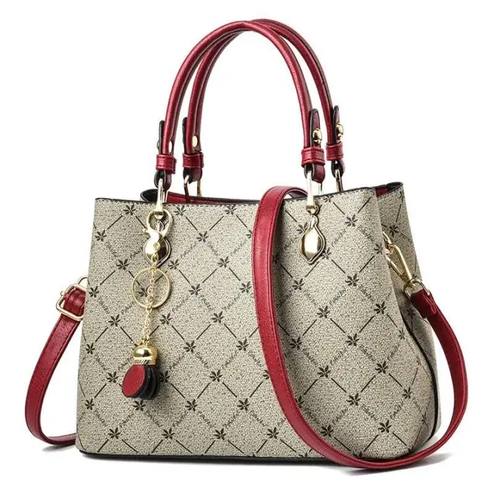 Bolso decorativo estampado a la moda, bandolera de hombro elegante de mediana edad con temperamento retro, mochila de lujo de alta gama - 1