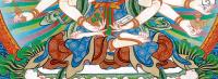 Una variedad de retratos, Dios de la riqueza, pinturas colgantes de Xizang, Buda Thangka de hilo dorado montado a mano Prade, 125 cm - details 5