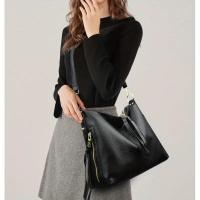 Bolso de Hombro Tipo Cubo con Borlas de Moda 2025 - Cuero Genuino Negro, Correa Ajustable para Hombro y Cruzado con Cierre de Cremallera, Detalle de Borlas Elegante, Perfecto para Uso Casual y Diario, Bolso de Hombro Informal |   Bolso de Moda con Borlas - details 8