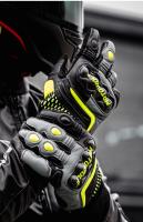Guantes de moto de cuero para Motocross, equipo de equitación, fibra de carbono, pantalla táctil, reflectante, antideslizante, mujer - details 8