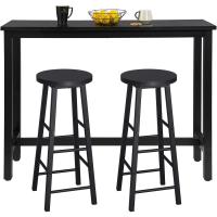 Set Mesa de Bar y 2uds. Taburete de Bar Muebles Cocina Silla de Comedor para Salón Cocina Mesa 120x40x100 cm Estructura de Metal, MDF Roble Claro - details 8
