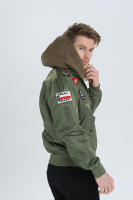 Chaqueta de vuelo de piloto de satén para hombre, cortavientos militar bordado a prueba de viento, primavera fina y verano - details 5