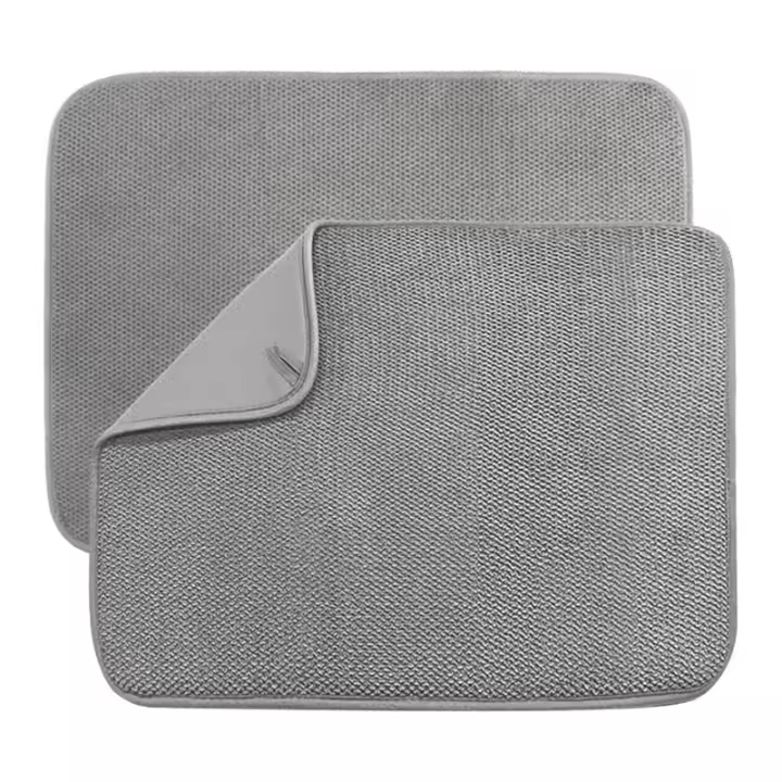 Alfombrilla de microfibra para secado de platos, encimera de cocina absorbente para escurridor de platos, almohadillas superabsorbentes, 20x15 pulgadas (A), paquete de 2 - 1
