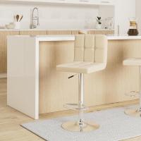 2xTaburetes de Bar Taburetes de Cocina Altos con Respaldo Silla Tapizada en Cuero de Imitación Reposapiés en Acabado - details 3