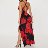 Vestido largo rojo ajustado para mujer, ropa elegante para fiesta, discoteca, noche, calle, artículos de negocios, venta al por mayor, verano 2024 - details 4