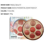 Maquillaje Maquillaje y maquillaje desnudo natural Buen cutis Estudiante Estudio fotográfico Artista de maquillaje utiliza placa de rubor rojo redondo de 7 colores - details 2
