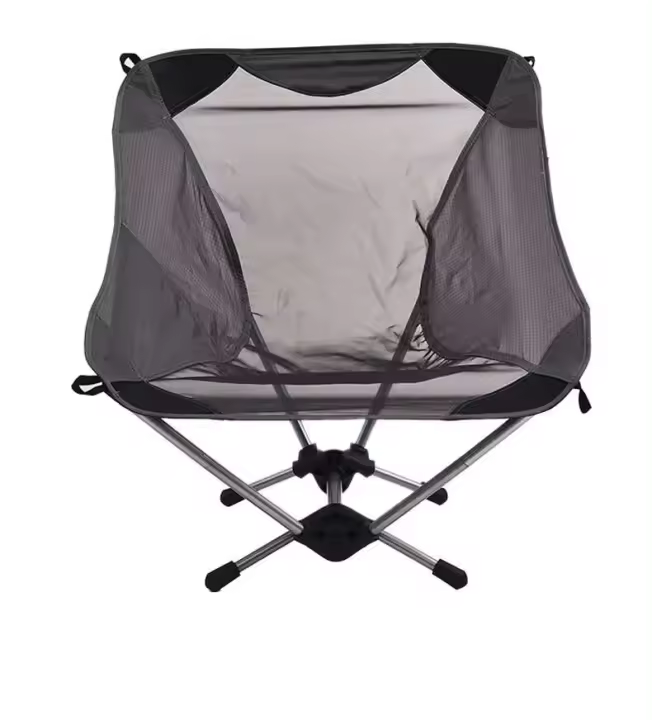 Acampar al aire libre, pesca, ocio, playa, silla transpirable, rodamientos de nailon de aleación de aluminio, malla portátil en forma de media luna de 150kg - 1