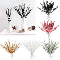 Ramos de flores artificiales para decoración del hogar, hojas verdes realistas, arreglo Floral, ramas, eucalipto, regalo de 20 piezas - details 2