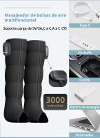Compresión de aire recargable portátil de recuperación Set Pie Pierna Botas de Masaje para los hombres del pie y la pantorrilla con el calor - details 7