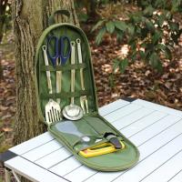 Juego de utensilios de cocina con bolsa de transporte para acampada, 7 piezas, barbacoa, playa, senderismo, organizador de viaje, paquete de almacenamiento, equipo de utensilios de cocina - details 1