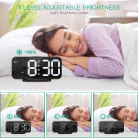 ORIA-reloj despertador Digital LED de 6,7 pulgadas, dispositivo electrónico para mesita de noche y escritorio, 12/24H - details 1