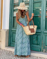 Vestido estampado de alta gama, estilo puro lujuria, falda con tirantes florales retro - details 17