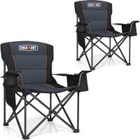 Silla de Camping Plegable - Grande Silla de Pesca Portátil con Reposabrazos Portabebidas - para Acampada Jardín Playa Pesca - hasta 204 kg - details 7