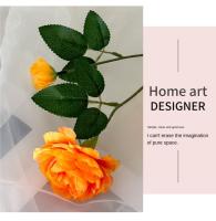 2 uds realista 3 cabezas flor de peonía Artificial 64CM DIY peonía flor simulada flores artificiales de seda para decoración de boda en casa - details 9
