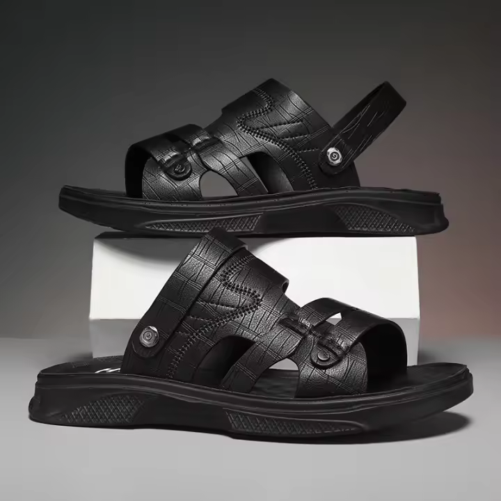 Sandalias de los hombres antideslizantes y resistentes al desgaste zapatillas de suela gruesa zapatos de playa de los hombres seco y húmedo verano antideslizante impermeable zapatillas frescas - 1