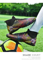 Zapatos de fútbol profesionales FG/TF para adultos, botas de fútbol de Punta larga antideslizantes, tacos altos de tobillo para niños pequeños, zapatillas de fútbol de hierba - details 25