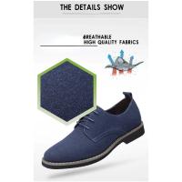 Zapatos informales de gamuza para hombre, calzado con cordones, Oxford azul, planos, transpirables, talla grande 38-48 - details 11
