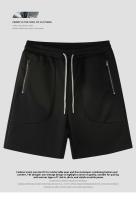 2025 Nuevos pantalones cortos de moda Pantalones de cinco bolsillos de algodón de franela para hombres Pantalones sueltos transpirables para jóvenes Pantalones casuales de cinco bolsillos para estudiantes que corren Ropa de trabajo de sensación de hielo d - details 1