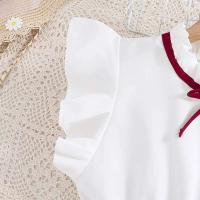 Falda Plisada de Khaki para Niñas Mangas de Pétalo Blanco Estilo Preppy para Cumpleaños - details 31