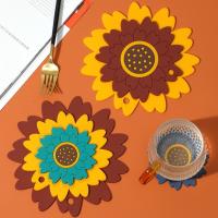 Tapete antideslizante para el hogar, soporte para olla caliente de girasol, resistente al calor, tapete para cuenco grueso, almohadilla para sartén antiescaldado de dibujos animados, encimera, 3 uds. - details 1