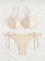 Nuevo traje de baño sexy con espalda descubierta y soporte de acero dividido de Yiyong, bikini con cordones de color sólido para mujer - details 43